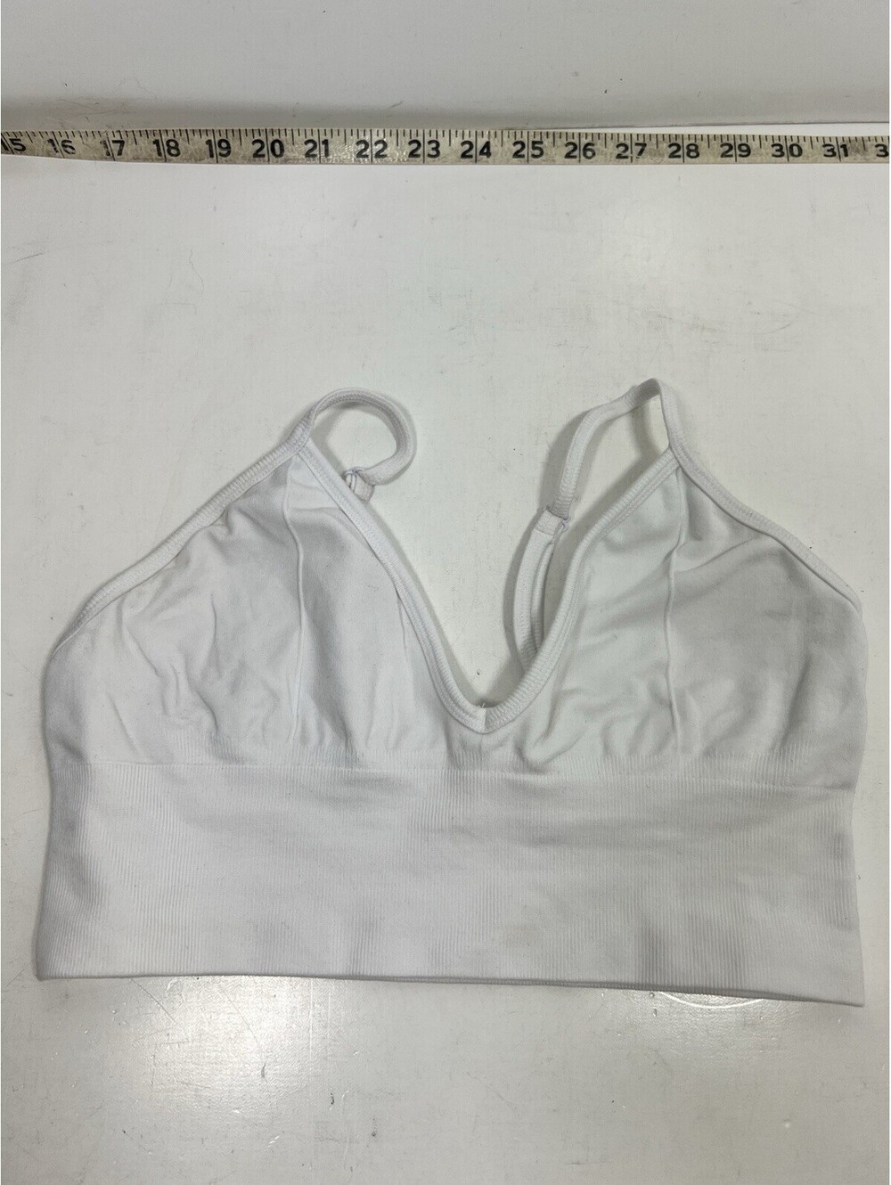 Alphalete  White Sports Bra Cotton Women Sz M See Measurements